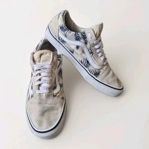 Vans Old Skool Palmprint Marshmallow Size 9 Uk Mens Trainers Pumps Off The Wall  - Picture 1 of 24