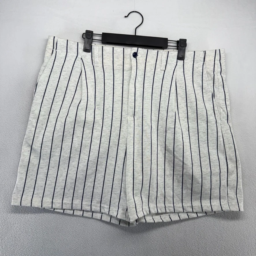 Pantalones Cortos Bicicleta De Colección Para Hombre Grandes Gris Azul A Rayas Entrenadores Hechos en EE. UU. Béisbol Foto 1 de 4