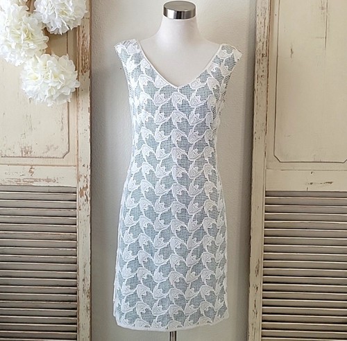 Tory Burch Brooklyn mini abito in pizzo bianco e come nuovo donna taglia 2