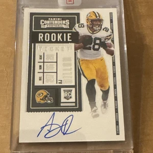 2020 Contenders A J Dillon Rc Auto Ticket Encased Sp Eagles - Picture 1 of 2