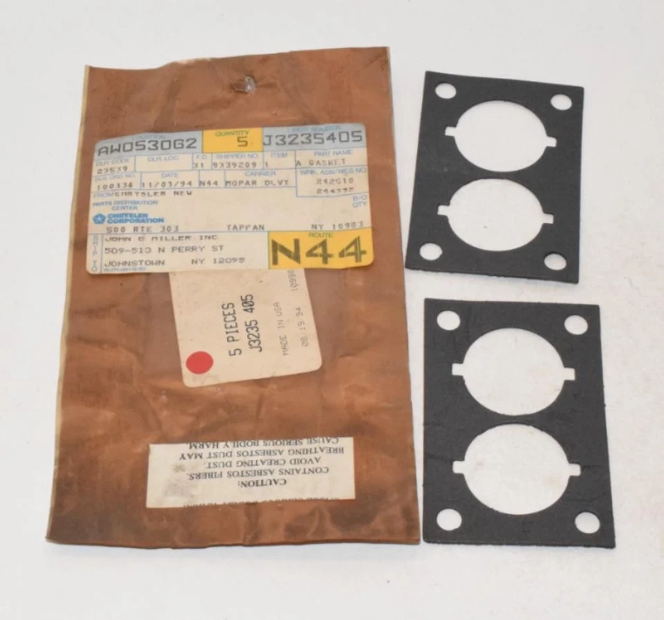 Lote de 2 JUNTAS DE CARBURADOR AUTOMOTRIZ CROWN OEM C109 NOS J3235405 Mopar Foto 1 de 3