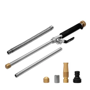 Hydro Jet High Pressure Power Washer Extendable Wand Flexible Hose Nozzle - Picture 1 of 7