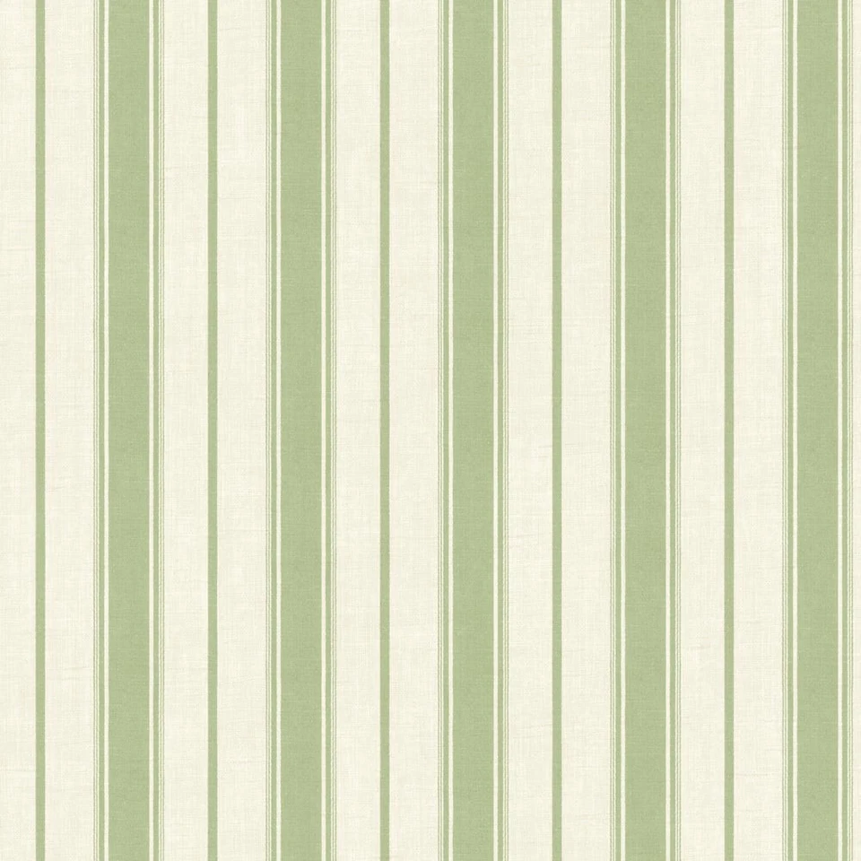 FC61504 - Papel pintado de galería verde a rayas de campo francés Foto 1 de 1