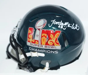 Mini casco Jordan Mailata #68 firmato Eagles SB LIX Champs + certificato di autenticità testimone BECKETT - Foto 1 di 3