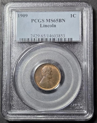 1909 Lincoln Cent, PCGS MS65 BN - Image 1 of 4