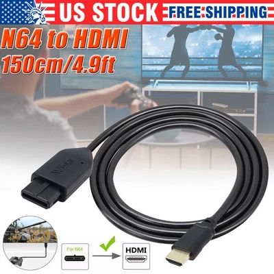 4.9ft N64 To HDMI Converter HD Link Adapter Cable for Nintendo/Gamecube/SNES/SFC - Image 1 of 4