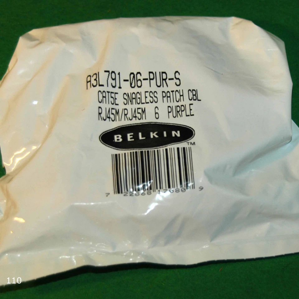 6 FOOT CAT 5E SNAGLESS ETHERNET CABLE PURPLE  (C-2-11-1-FR110SR) - Image 1 of 1