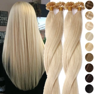 100% Echthaar U Tip Keratin Human Hair Bonding Haarverlängerung Extensions Ombre - Bild 1 von 51