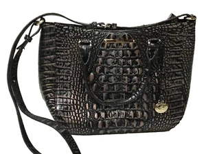 Borsa a tracolla Brahmin Lena grafite croc. Borsa a mano in rilievo E.U.C.! - Foto 1 di 15