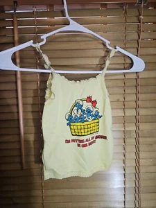 True Vintage 80s 1982 Peyo Smurfs Cute Lace Girls Top Kids Tee T Shirt 4T 5T 6T - Picture 1 of 8