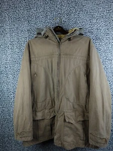 Napapijri Geographic Expedition Team Hooded Parka Coat XL Tan Sherpa Lined RARE! - Picture 1 of 21