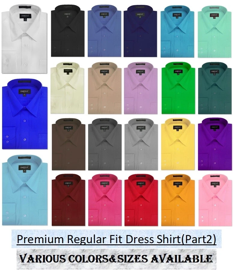 Camisa de Vestir HOMBRE Sólida Manga Larga Premium Ajuste Regular 26 Colores Parte 2  Foto 1 de 1