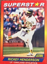 1992 Score Superstar #100 Rickey Henderson  **016621