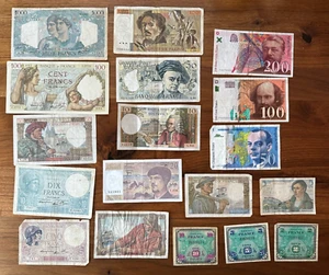 Huge lot of 18 France banknotes Eiffel, Voltaire, Debussy, Coeur, Minerve #0386 - Picture 1 of 2