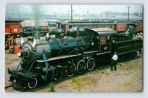 Cartolina Ferrovia Treno Connecticut Valley 97 motore a vapore anni 70 non spedita cromata - Foto 1 di 2