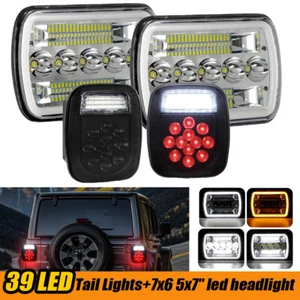 7x6" LED Headlight DRL+LED Tail Light Reverse Lights for Jeep Wrangler YJ 87-95 - Picture 1 of 12