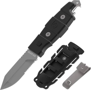 Coltello a goccia GEAR AID Buri con guaina, lama 3"", grigio e nero - Foto 1 di 4