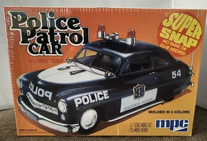 MPC 705 Police Patrol Car '49 Mercury 1/25 Scale Plastic Model Kit Snap On NEW - Picture 1 of 2
