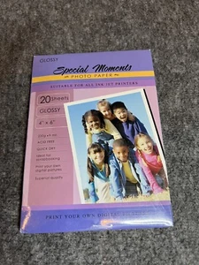 Papel fotográfico brillante momentos especiales para impresoras de inyección de tinta 20 hojas 4 x 6 pulgadas NUEVO - Imagen 1 de 2