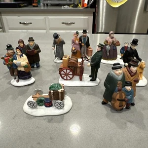 Dept 56 Assorted Christmas Village People Figurines Figures Lot Of 9 - Picture 1 of 4