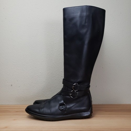 TOD’S Stivali equitazione alti al ginocchio Tod's da donna neri in pelle cerniera laterale taglia 5 5