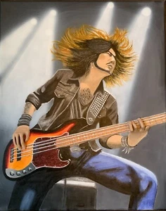 "Broly's Wild Run " Bass Player Painting - Picture 1 of 4