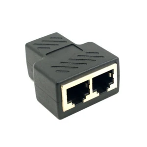 RJ45 Port Network Cable Splitter Extender Plug Adapter Split Into Two Split`ZK - Afbeelding 1 van 10