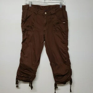 Bugle Boy Juniors Capris Pants Size 11 Brown Pockets Casual Drawstring Legs - Picture 1 of 7