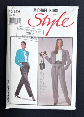 Style 1389 Misses Jacket/Top/Pants Michael Kors Vintage 1988 Pattern sz 8 Uncut - Image 1 of 2