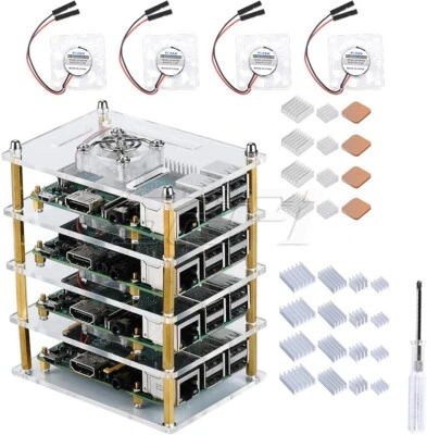 52Pi Cluster Case 4-Layer with Cooling Fan for Raspberry Pi 4 Model B /3B+ - Image 1 of 4