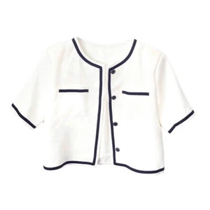 BRAND NEW💖tweed style Perfect SPRING/SUMMER light jacket!✨ linen-like material - Picture 1 of 4