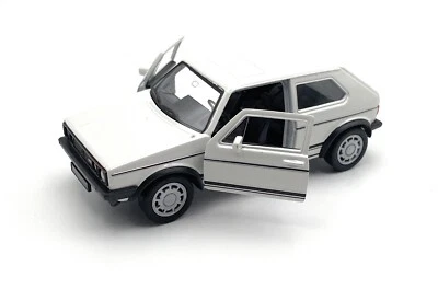 Modellino Auto VW Golf 1 L GTI 1:34-39 Bianco Veicolo In Miniatura - Immagine 1 di 4