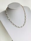 Art Decco clear crystal necklace gold spacers graduated beads 18&quot;