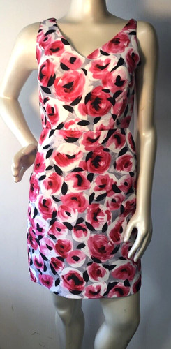 Abito tubino Kate Spade classico nuovo bocciolo di rosa floreale taglia 0