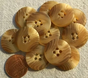 12 Matte Brown Tan Beige Swirl Plastic Sew-through Buttons 13/16" 20MM # 2831 - Picture 1 of 1