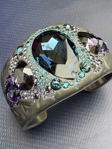 Swarovski Pony Manschette Armreif Ozeanblau und Lila - Bild 1 von 7