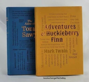 MARK TWAIN THE ADVENTURES OF TOM SAWYER & HUCKLEBERRY FINN ~ Faux Leather ~ NEW - Imagen 1 de 3