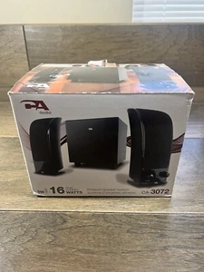 Sistema de altavoces de escritorio alimentado CA Audio CA-3072 control de volumen de rendimiento de graves grandes - Imagen 1 de 10
