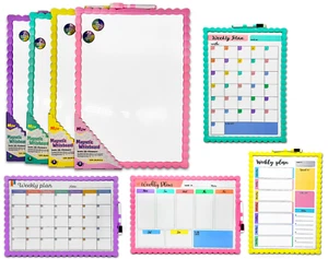 A3 Whiteboard Magnetic Weekly Planner Dry Wipe Double Sided Pen Office Home UK - Picture 1 of 16