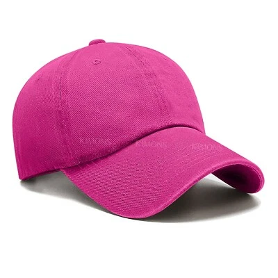 Plain Baseball Cap Solid Blank Curved Visor Hat Ball Army Men Women loop Wool VC - Image 1 of 4