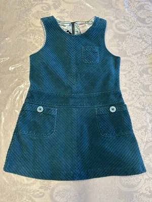 VTG Girls size 5 GYMBOREE 2004 My Best Friend Teal Corduroy Pocket Jumper Dress - Image 1 of 4