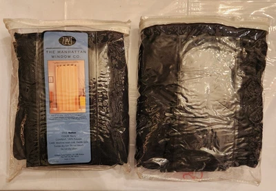 2 Sliding Glass Door Curtains Loop Top Panel Rattan Ebony 50x63 New - Image 1 of 2