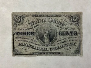 ~FR 1226 - THREE 3 CENTS FRACTIONAL CURRENCY NOTE - Picture 1 of 2