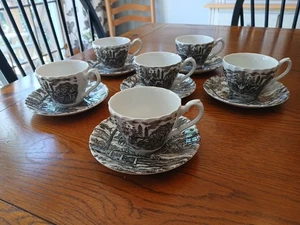Vintage Myott Royal Mail Dark Brown Cup And Saucer - Picture 1 of 7