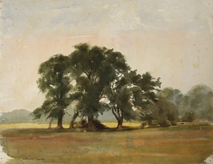 Nathaniel Sparks 1880–1956. Watercolour landscape 'Bank of Oaks, Brookley Farm' - Picture 1 of 6