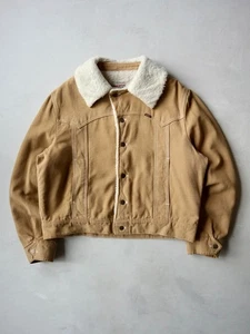 Chaqueta Lee Storm Rider vintage años 70 imitación gamuza y sherpa corte occidental tostado talla L - Imagen 1 de 9