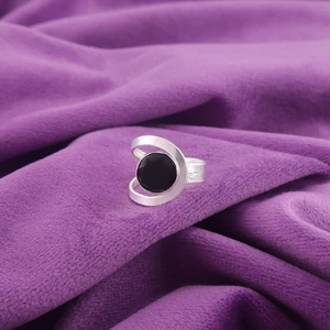 925 Silver Root Chakra Black Onyx Gemstone Anniversary Band Ring Size All Size - Picture 1 of 6
