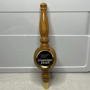 Vintage Miller Genuine Draft Wooden Beer Tap Handle - Picture 1 of 6