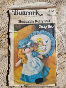Butterick Sewing Pattern 4519 Huggable Polly Pal Doll & Pillow BEE Vintage 70's - Picture 1 of 3