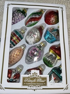 Kurt Adler 12er Set Kringle Glas Ornamente Neu im Karton Traditionell Weihnachten - Bild 1 von 9